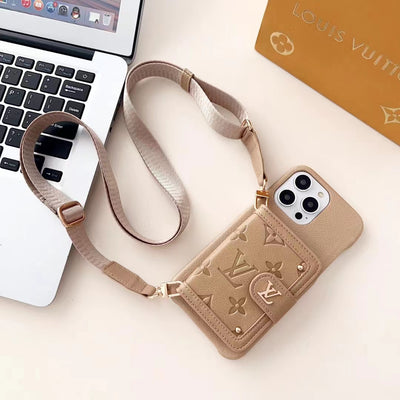 Luxury VL Leather card  phone case for iphone