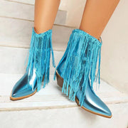 New Fashion Pointed tassel sequins short boots