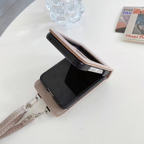 Luxury Card Holder phone case For Samsung Z flip