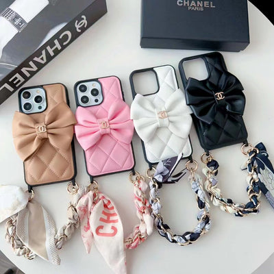 New Luxury CC Bowknot leather phone case for iPhone