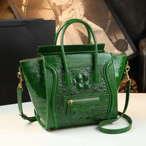 New Luxury Crocodile pattern cowhide Handbag