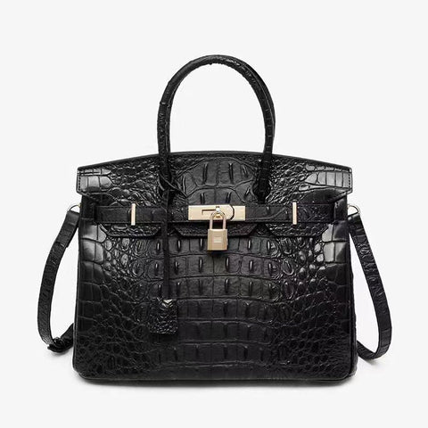 New Crocodile bone pattern platinum cortex Handbag