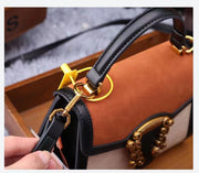 New fashion Retro contrasting colors cowhide Handbag