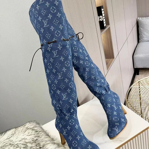 New Fashion Retro letter  High Heel  Long boots