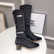 New Fashion Color matching diamond grid Long boots