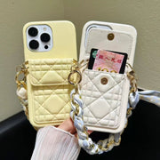 Luxury Leather card Scarf chain  phone case for iphone