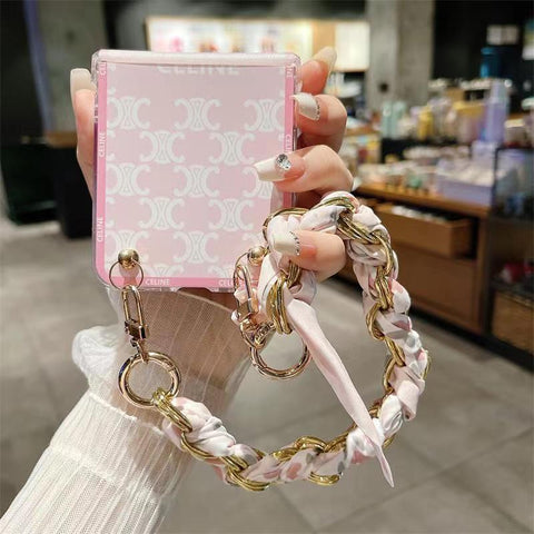 Luxury Scarf chain phone case For Samsung Z flip