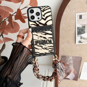 Luxury Leopard print cortex Insert card phone case for iPhone