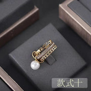 Retro diamond pearl Ring