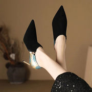 New Fashion Pointed Sequin Sexy High Heel Short Boots