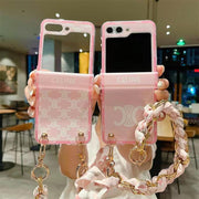 Luxury Scarf chain phone case For Samsung Z flip