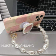 Light Pink Rose Pearl Holder Phone Case