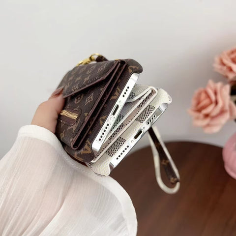 Tri-fold zipper phone case for samsung
