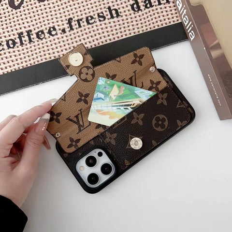 New Luxury Retro Card Holder phone case for iPhone