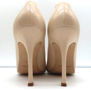 Manolo Blahnik Para Pumps Nude Leather Size 38.5 Pointed Toe Heels