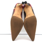 Manolo Blahnik BB Lizard Pumps Red/Beige Size 37 Pointed Toe Heels