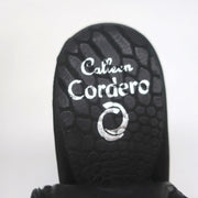 Calleen Cordero Platform Wedge Sandals Felipa Black Snake-Print Leather Size 6