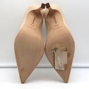 Manolo Blahnik Para Pumps Nude Leather Size 38.5 Pointed Toe Heels