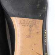 Chloe Susanna Studded Ballet Flats Black Leather Size 39