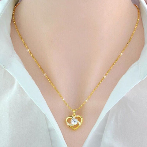 18k yellow gold necklace clavicle chain