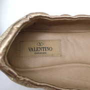 Valentino Garavani Studded Bow Ballet Flats Gold Size 37.5