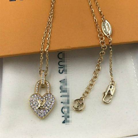 Diamond inlaid love necklace female earrings