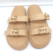 Ulla Johnson Kiera Raffia Slide Sandals Natural Size 39.5