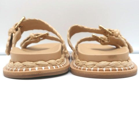 Ulla Johnson Kiera Raffia Slide Sandals Natural Size 39.5