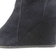 Lanvin Wedge Ankle Boots Black Suede Size 37