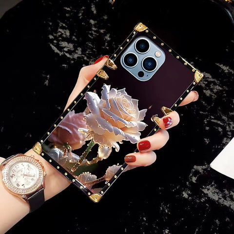 Luxury  Flower Square Phone Case for iPhone