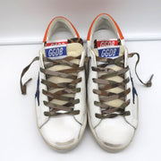 Golden Goose Superstar Double Tongue Glitter Star Sneakers White Size 37 NEW