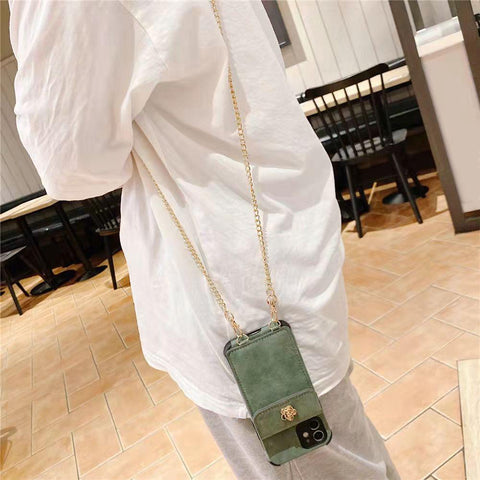 Crossbody Card package chain phone case for iphone