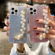 Glitter pearl bracelet phone case for samsung