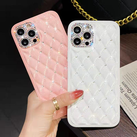 Luxury diamond-studded rhombus phone case for iphone