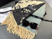 New Luxury autumn and winter Stitching color cashmere warm shawl tassel scarf