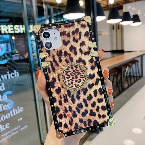 Fashion Leopard Print square phone case