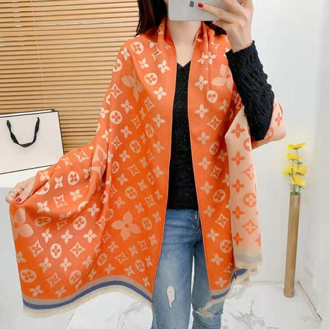 Luxury Shawls Wraps Print Tassels Winter Cashmere Scarf