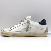 Golden Goose Superstar Low Top Sneakers White & Navy Leather Size 37