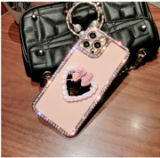 Rhinestone Love Makeup Mirror Phone Case For iphone