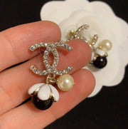 Black and white earrings