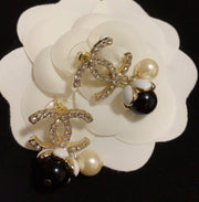 Black and white earrings