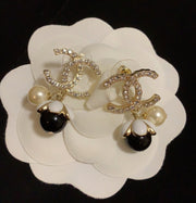 Black and white earrings