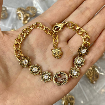 Gold crystal bracelet