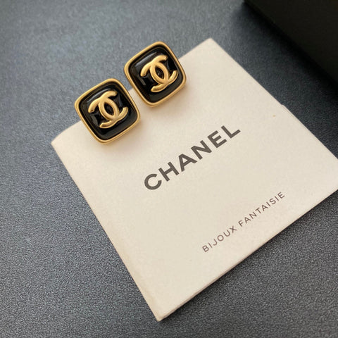 Black and gold earrings