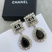 crystal black earrings