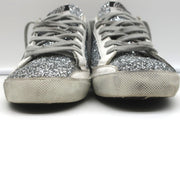 Golden Goose Superstar Glitter Low Top Sneakers Silver with Black Star Size 37