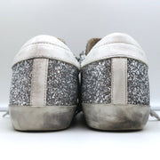 Golden Goose Superstar Glitter Low Top Sneakers Silver with Black Star Size 37