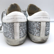 Golden Goose Superstar Glitter Low Top Sneakers Silver with Black Star Size 37