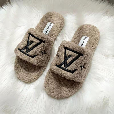 Fashion winter warm comfortable home lambswool slippers