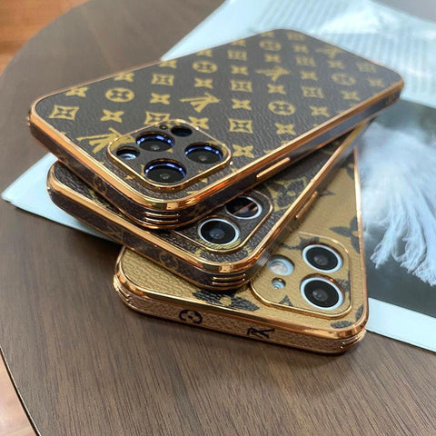 New luxury leather electroplating phone case For iphone